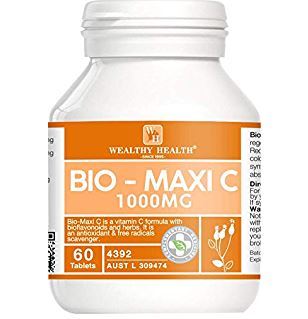 Wealthy Health BIO MAXI C 1000mg (Premium RoseHip Extract  Vitamin C formula with Citrus Bioflavonoids, Hesperidin and Rutin.) 60&#039;s