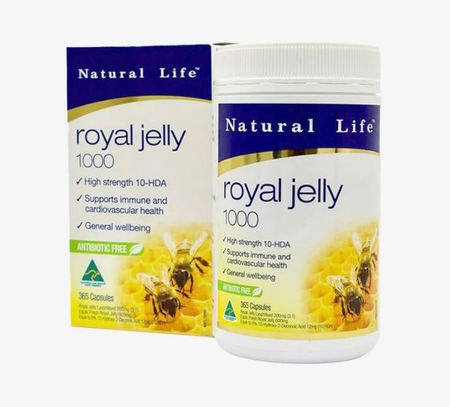 Natural Life Royal Jelly 365 capsules 1000mg 1.2% HDA