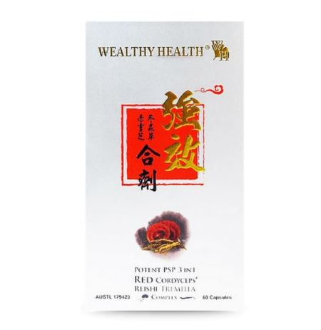 Wealthy Health POTENT PSP 3 IN 1 RED REISHI COMPLEX 60&#039;S