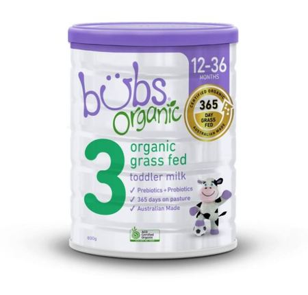 bubs Organic Grass Fed Toddler Milk 3 800g