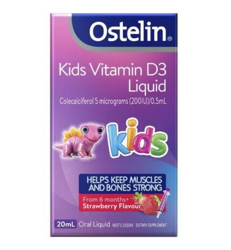 Ostelin Kids vitamin D3 Liquid, Strawberry Flavour 20ml