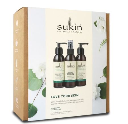 Sukin Love Your Skin Set (125ml Foaming Facial Cleanser, 125ml Original Hydrating Mist Toner, 125ml Facial Moisturiser)