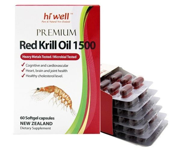 하이웰 프리미엄 남극 레드 크릴 오일 1500 60캡슐 / Hi Well Premium Krill Oil 1500 60 Softcap
