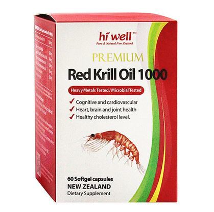 하이웰 프리미엄 레드 크릴 오일 1000 60 캡슐 / Hi Well Premium Krill Oil 1000 60 Softcap