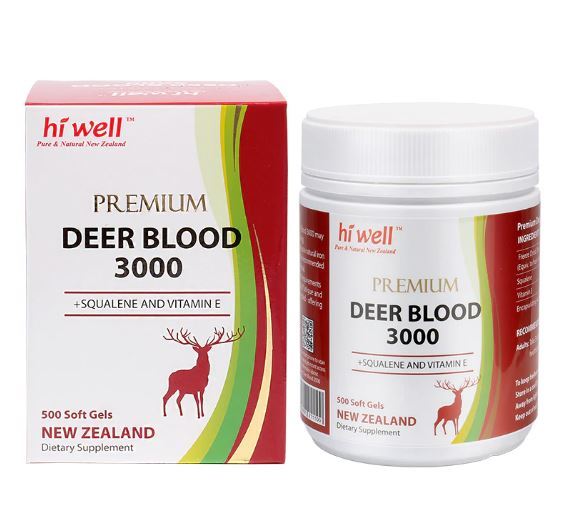 Hi Well Premium Deer + Squalene and Vitamin E 3000 500Soft Gels