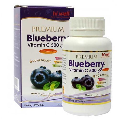 하이웰 프리미엄 블루베리 비타민C 500MG 60정 / Hi Well Premium Blueberry Vitamin C 500 60Tablets