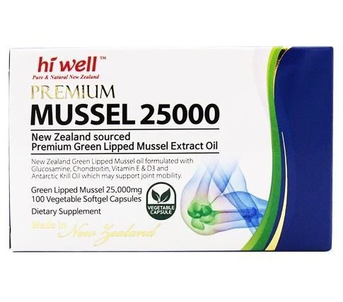 하이웰 뉴질랜드 초록홍합 추출 오일 25000 100캡슐 / Hi Well Premium Mussel 25000 100Softgels