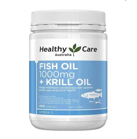 Healthy Care Fish Oil 1000mg + Krill Oil 400cap